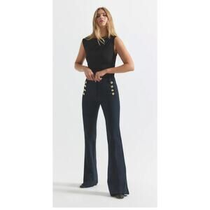 Derek Lam 10 Crosby Pants 2 Robertson Flare Sailor High Rise Black Office Dressy